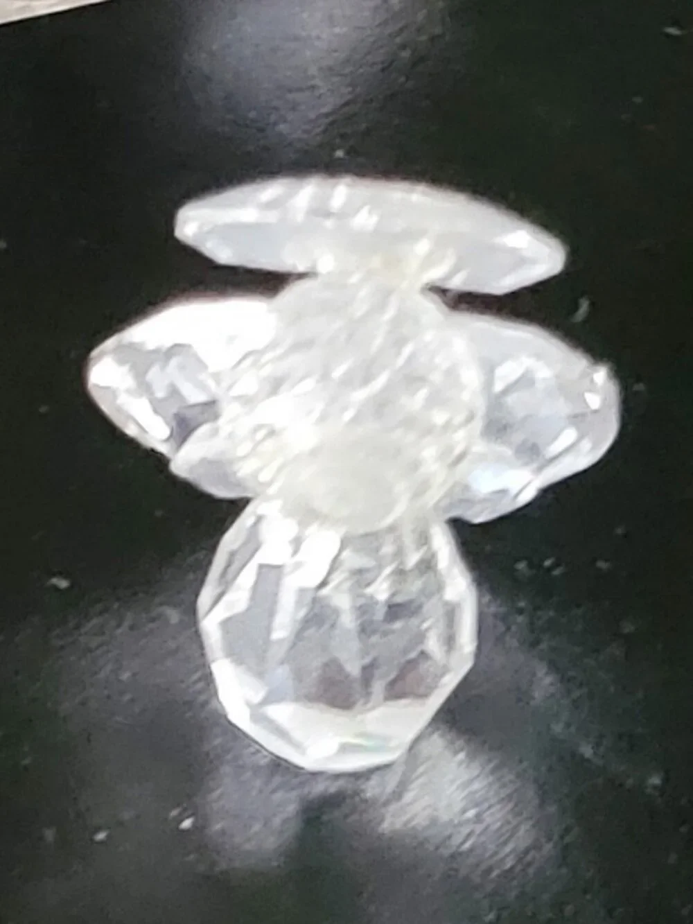 Lot of 4 Crystal miniature Figurines: Angel Swan duck Bird, Bear Dragon w/ Brass